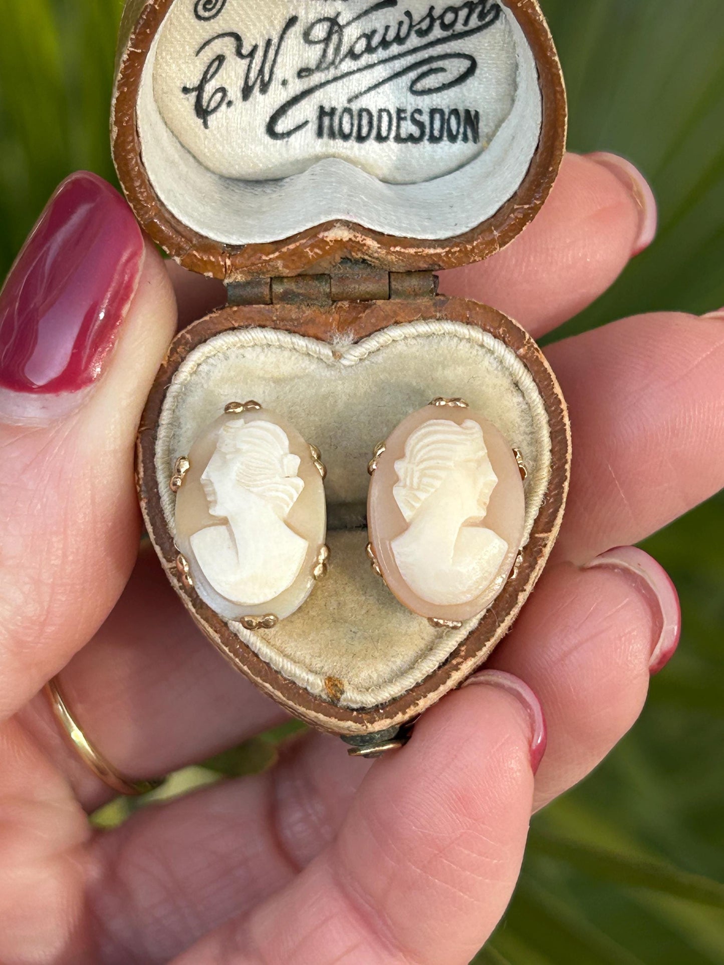 Vintage Cameo Statement Earrings 9 Carat Yellow Gold