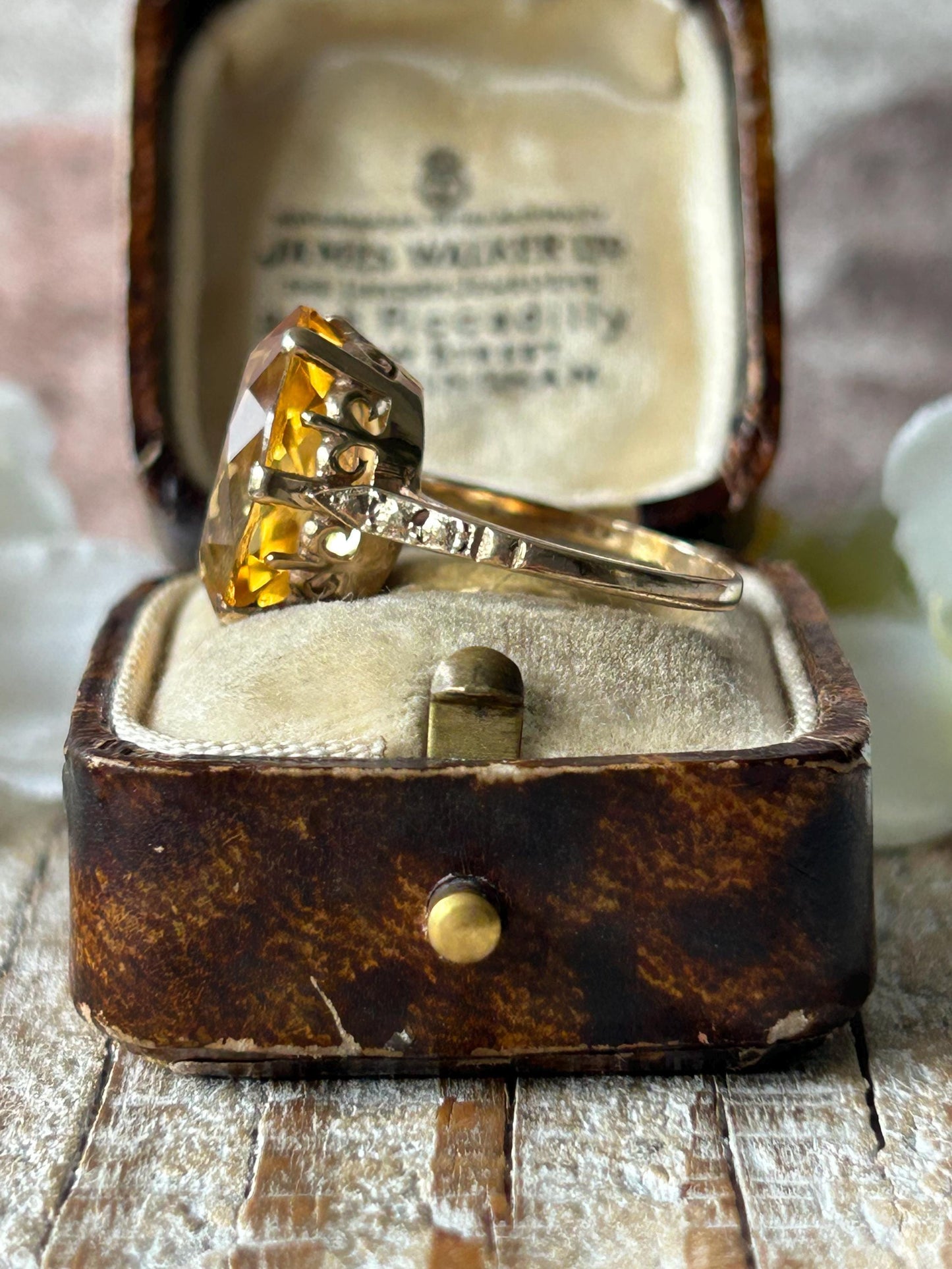 Vintage Citrine Statement Ring 9 Carat Yellow Gold
