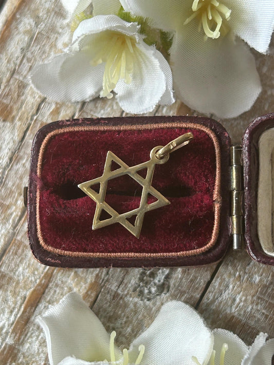 Vintage Star of David Pendant 9 Carat Solid Gold