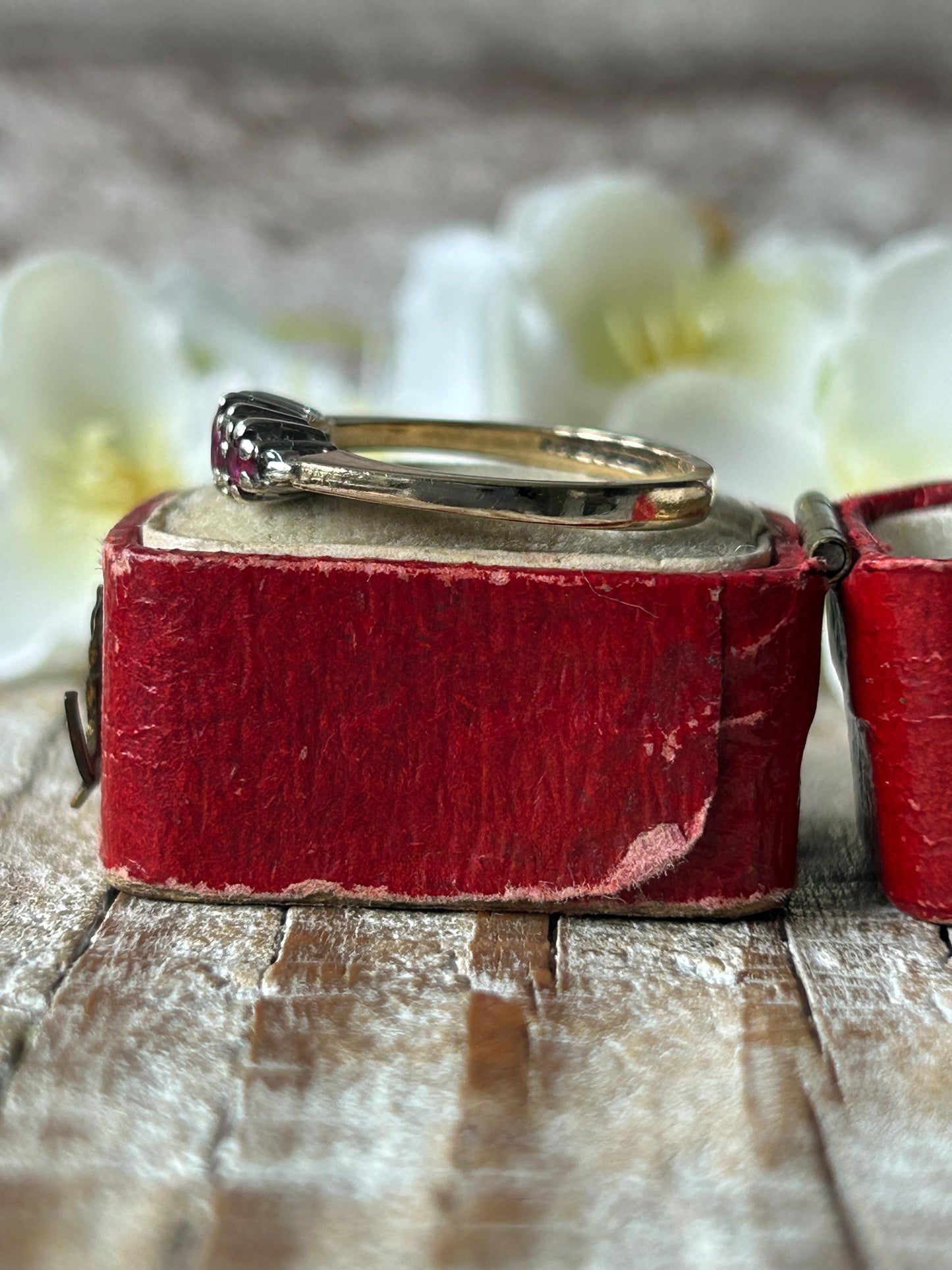 Vintage Ruby and Diamond Band Ring 9 Carat Yellow Gold 1988