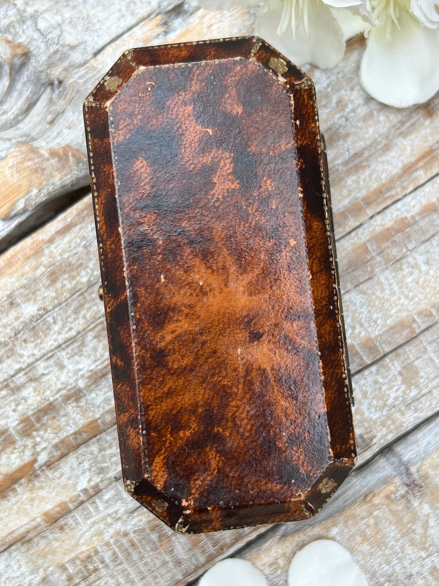 Vintage Brown Cufflink Box London Jeweller