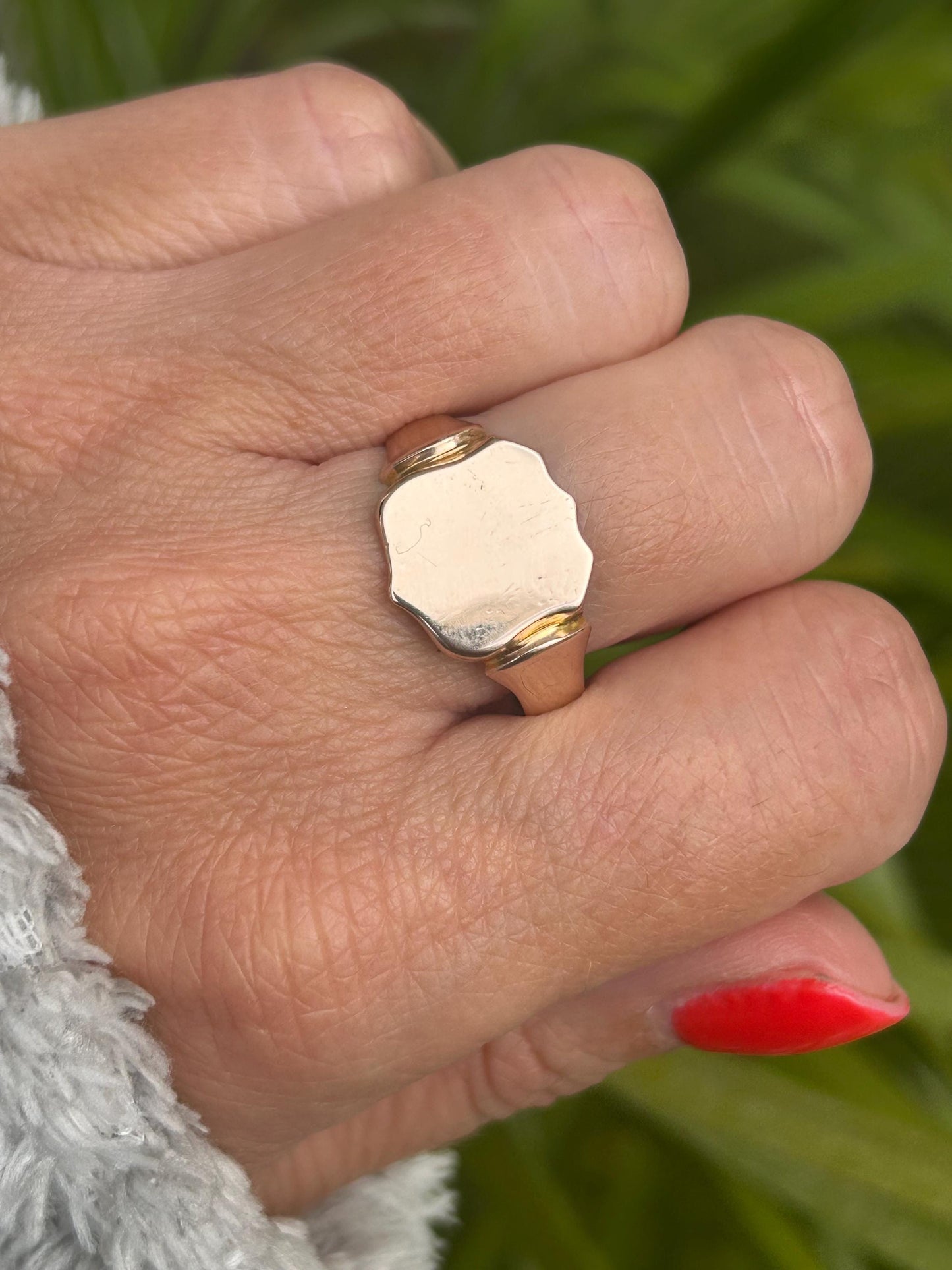 Antique Art Deco Shield Signet Ring 9 Carat Yellow Gold 1931, Solid Gold Blank Signet Ring Chester Hallmark, Statement Ring, Gold Jewelry