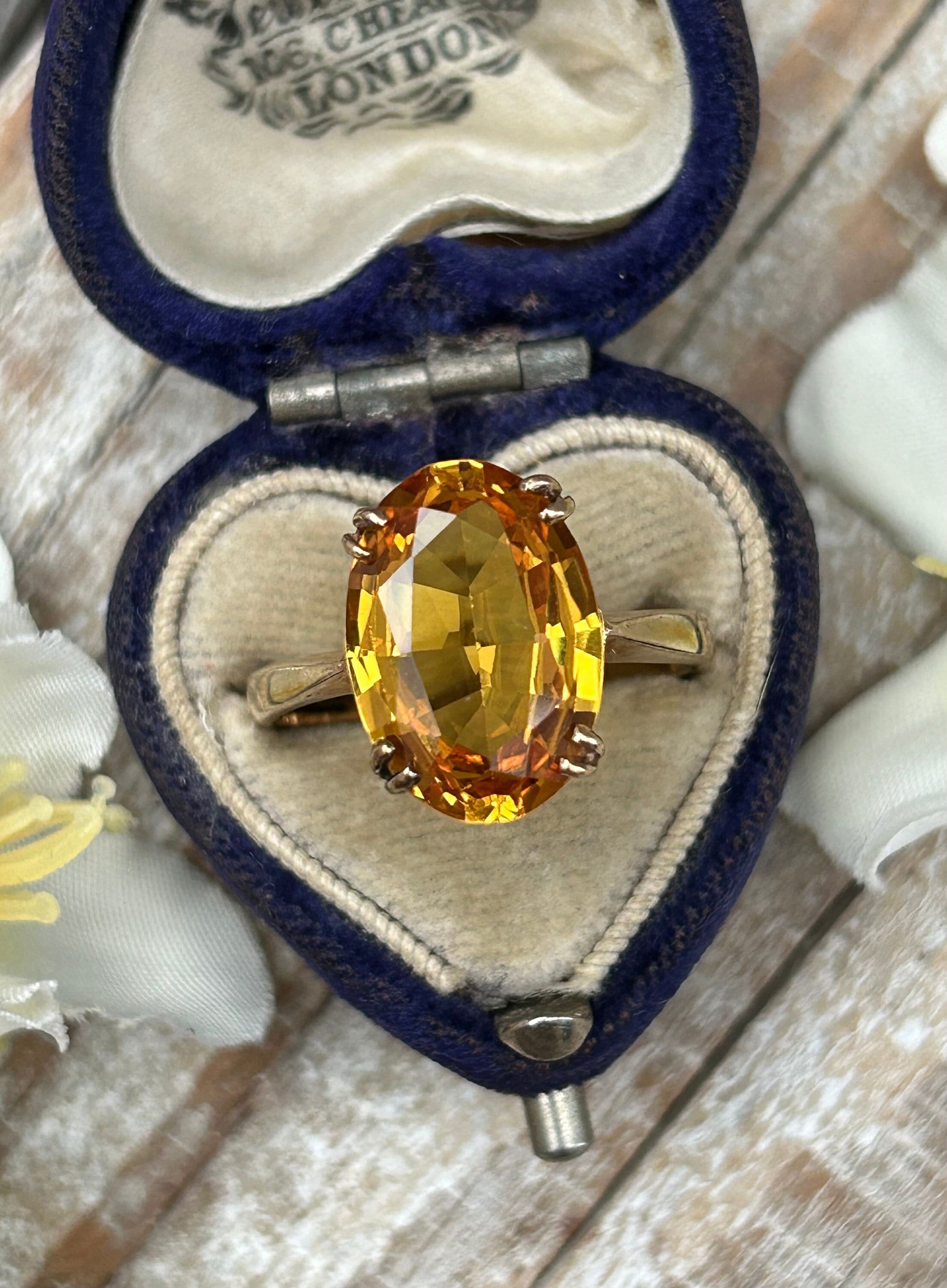 Antique yellow sale sapphire ring