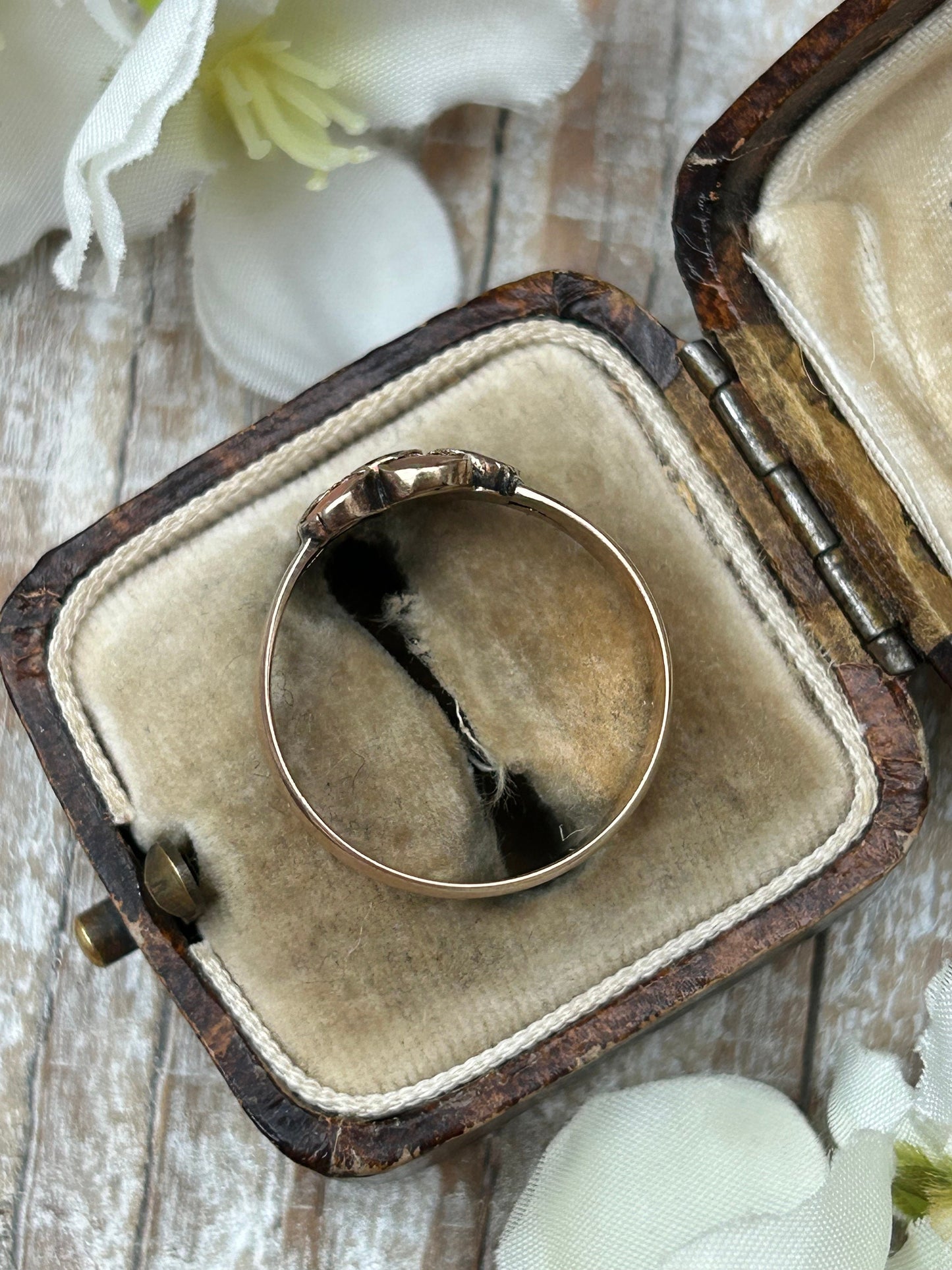 Antique Victorian Coral Daisy Ring 9 Carat Rose Gold